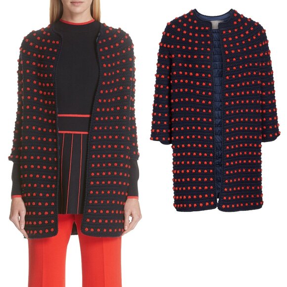 ⭐ NWT Lela Rose Crochet Dot Cardigan Sweater XS Collection ($2490) - Picture 1 of 7